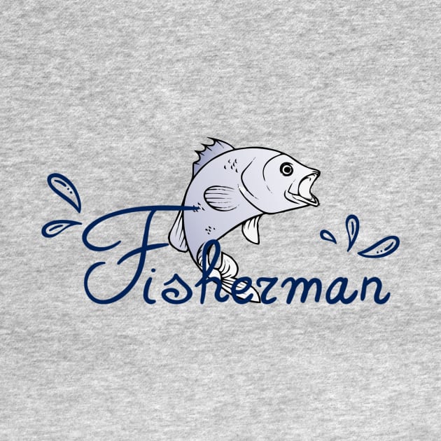 Jumping Fish Fisherman by TNMGRAPHICS